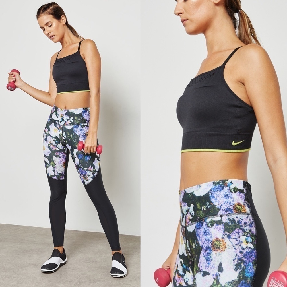 Nike Legendary Floral Print Mesh Panel Leggings